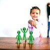 Zugar Land Bendable Rubber Green Aliens (3.75") Action Figures Bendable UFO Aliens Limbs Sensory Stress Relief Fidget Toys. Great Party Favor Trick or Treat Supplies (6 Aliens)