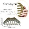 Sitronugras Natural Wood Wide Tooth Hair Comb Head Scalp Massage No Static Green Sandalwood Hair Pick Wooden Comb for Men and Women with free storage pouch