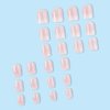 Short Press on Nails Square Fake Nails Pink Gradient False Nails with Ombre Design Stick on Nails White Tip Artificial Nails Full Cover Glue on Nails for Women Girls Manicure Set 24Pcs