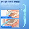 Frehut 300 Count Orthodontic Flossers for Braces - Ortho Dental Floss Picks, 75 Count (Pack of 4), with a Travel Case