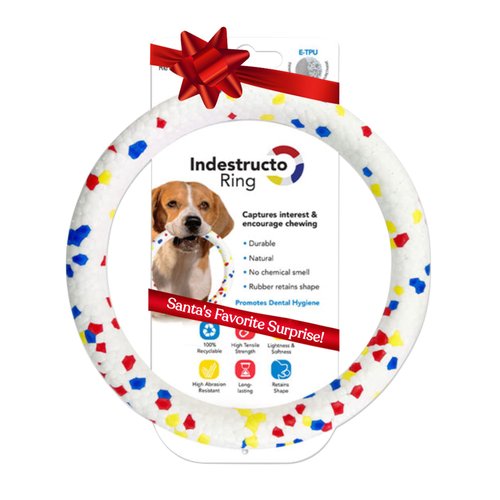 ReThink Pet Indestructo Ring Rubber Dog Toys, Abrasive Resistant Tough Dog Toys, Recyclable Indestructible Dog Toy, Durable & Elastic Rubber Chew Toys for Boredom