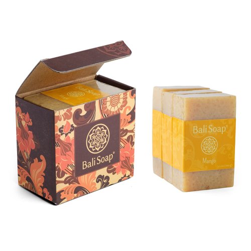 Bali Soap - Mango Natural Soap - Bar Soap for Men & Women - Bath, Body and Face Soap - Vegan, Handmade, Exfoliating Soap - 3 Pack, 3.5 Oz each