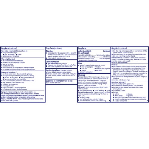 Alka-Seltzer Plus Cold Medicine, Orange Zest Effervescent Tablets with Pain Reliever/Fever Reducer, Orange Zest, 20 Count