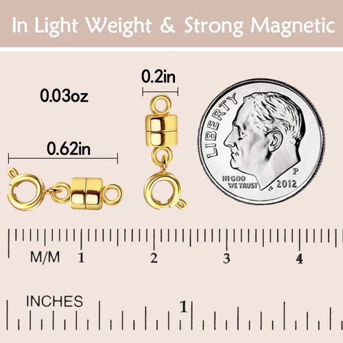 OHINGLT Magnetic Necklace Clasps and Closures,Gold and Silver Plated Jewelry Clasps Converters for Bracelet Necklaces Chain