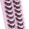 DSLONG 10 Pairs Cluster Lashes D Curl Russian Strip Lashes Fluffy False Eyelashes Individual Natural Wispy Lashes DIY Eyelashes Extension At Home