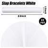 LovesTown 54PCS Slap Bracelets White, Party Slap Bracelets DIY Wrist Bands Bulk Blank Snap Band for Kids Birthday Party Favors School Crafts