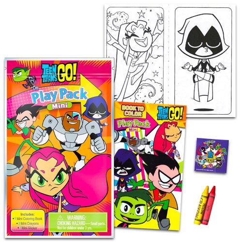 DC Comics Teen Titans GO Mini Party Favors Set - Bundle with 24 Teen Titans Play Packs with Coloring Pages, Stickers, More | Teen Titans GO Party Supplies