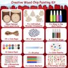 Kids Wooden Painting Kit, Glow in The Dark Arts and Crafts for Boys Girls Ages 4-12, DIY Natural Wood Slice Ornament Kit, Party Home Decor, Creative Art Toys Gift for 4 5 6 7 8 9 10 11 12 Years Old