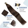 Sunya I Tip Hair Extensions Human Hair Dark Brown 40 Grams 50 Strands/Package Pre Bonded I Tip Hair Extensions Fusion 18 inches Remy Straight Stick Tip Real Human Hair Extensions #2