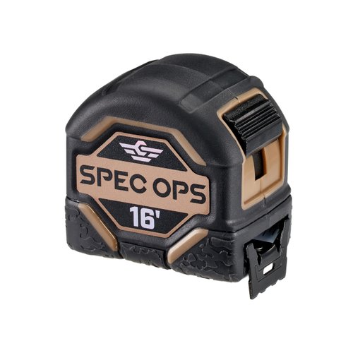 Spec Ops Tools 16-Foot Tape Measure, 1 1/4" Double-Sided Blade, Military-Grade Composite Case, 3% Donated to Veterans
