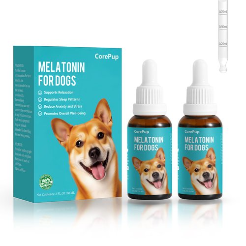 Melatonin for Dogs–Dog Sleep Aid–Anxiety Relief for Dogs, Stress, Calming, Relaxation & Sleep Support–Liquid Dog Melatonin 2Pack 2oz (60ml)