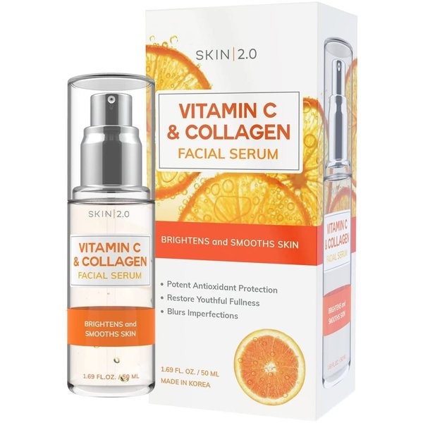 Vitamin C Serum - Dermatologist Tested Korean Skin Care for Glass Skin, Dark Spot Remover & Skin Brightening - Anti Aging & Acne Vit C Serum - Cruelty-Free - All Skin Types - 1.69Fl. oz by Skin 2.0