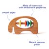 Shumee Wooden Baby Rattle Clutching Toy - Elephant Shaped Teether for Babies (6 Months+)