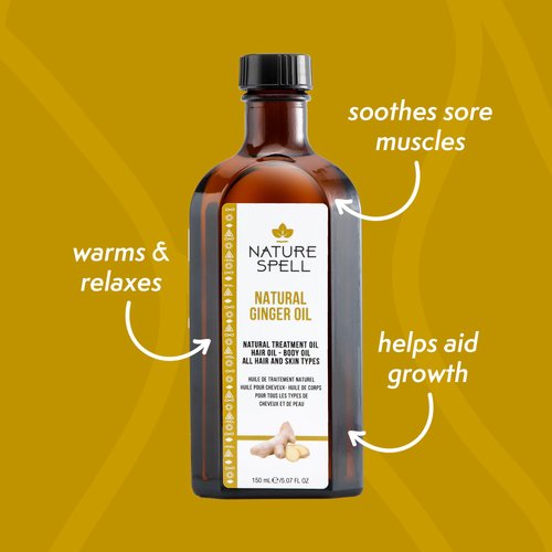 Nature Spell Ginger Oil for Hair & Body, 5.07 Fl Oz, Pre-Diluted Ginger Essential Oil for Hair Growth, Massage Oil for Massage Therapy, Suitable for All Hair & Skin Types