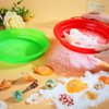 QINGLER Sand Sifters Sieve for The Beach Sand Toys (Red, Blue, Yellow & Green) Complete Gift Set Bundle-4Pack(8.75x 9.75in)…
