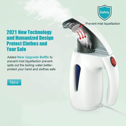 Magictec Portable Travel Garment Steamer Handheld Fabric Steamer Fast Heat-up Powerful Garment Clothes Steamer with High Capacity for Home and Travel 60s Fast Heat, 360 Anti-Drip, Fabric Iron