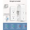 Wall Outlet Extender with Shelf and Night Light,Surge Protector,USB Wall Charger with 5 AC Outlets and 3 USB Ports 1 USB C Outlet Wide Space 3-Sided Power Strip Multi Plug Outlets…