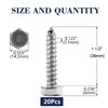 3/8" x 1-1/2" Hex Head Lag Screws Bolts 20Pcs 304 Stainless Steel 18-8, Partial Thread, Hexagon Head Wood Screws by SG TZH