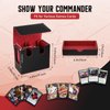 TiMOVO MTG Deck Box, MTG Commander Card Deck Box with Commander Display & Dice Tray Fits 400+ Unsleeved Cards, Leather Magnetic Card Storage Case with 6 Dividers for TCG CCG Magic Cards, Black+Red