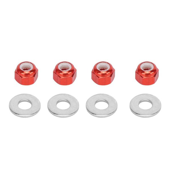 RC Car Wheel Nut, 4 Pcs 3 mm RC Off-Road Vehicle Wheel Hexagonalagonalagonal Lock Nut Fit Tire Nut Upgrade Accessory for wltoys 1/14 144001 RC Car (Red A949-49R)