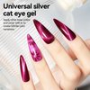 Bevimee Cat Eye Gel Nail Polish, Silver Glitter Magnetic Gel Polish Cat Eye Nails With Magnet Stick, For Holographic Shimmer Cateye Effect, UV Velvet Gel Nail Art Manicure Salon DIY Home, 12ML