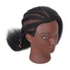 16"Mannequin Head 100% Human Hair Hairdresser Training Braiding Styling Manikin Cosmetology Makeup Manican Doll Display Practice with Stand(Black 16inch A)