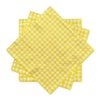 Gatherfun Party Supplies, Disposable Paper Napkins Yellow and White Gingham Napkins for Easter Party（3-ply, 6.5X6.5 in, 50-Pack)