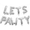 Lets Pawty Balloons Banner 40 Inch,Silver Dog Birthday Decorations,Paw Foil Letter Balloon for Dogs Paw Pet Puppy Theme Party Supplies