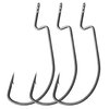 Offset Bass Fishing Hooks, 100pcs Wide Gap Worm Hooks 3X High Carbon Steel Bait Jig Fish Hooks for Bass Trout Saltwater Freshwater