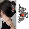 Vsdski Halloween Hair Clips Metal Black Hair Claw Clips Bat Ruby Claw Clips for Thick Thin Hair Jaw Clips Strong Holds Non-Slip Hair Barrettes Exquisite Hairpin Halloween Hair Accessories for Women