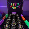 Glow in The Dark Party Supplies - Include Glow in The Dark Plates, Napkins and Fluorescent Tablecloths for Glow Party Supplies Black Light Neon Party Decorations, Serve 20