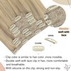 Ugeat Clip in Hair Extensions Real Human Hair Blonde Highlights Double Weft Clip in Human Hair Extensions Ash Blonde with Blonde Human Hair Clip in Extensions Full Head 18 Inch 120Grams 7pcs