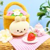 Anirollz Stuffed Animal Plush Toy – 6" Small Spring Outfitz Plush Doll | Soft, Squishy, Warm, Cute, Comfort, Safe | Birthday Gift Pillow with Bunny Rabbit in Flower Basket Bunniroll