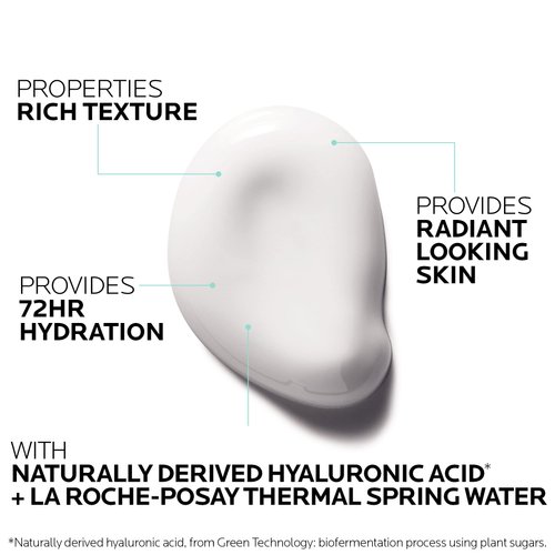 La Roche-Posay HydraphaseHA Rich, Hyaluronic Acid Face Moisturizer for Dry Skin with 72HR Hydration, Oil Free & Non-Comedogenic, 50 ML , 1.69 fl. oz.