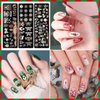 JUNEBRUSHS 10Pcs Christmas Nail Stamping Plates, 6Pcs Nail Art Templates 2 Nail Stamper 2 Scraper with Snowflakes Snowman Santa Xmas Tree Ball Elk Nail Stencils Image Plates Tools(Christmas Style)