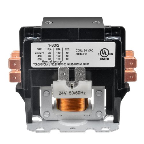 BOJACK 2 Poles FLA 30 Amp Coil 24 VAC Air Conditioner Condenser Compressor Contactor Motor Definite Purpose AC Contactor