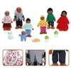 ONEST 18 Pieces Wooden Dollhouse Family Set Mini People Figures Dog Cat Sets Dollhouse Dolls Wooden Doll Family Pretend Play Figures Accessories for Pretend Dollhouse Toy