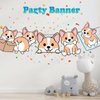 Kawaii corgi Birthday Banner Dogs Party Supplies | Birthday Decorations for Dog Theme Party