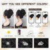 HMD Messy Bun Hair Piece Wavy Curly Scrunchies for Women Hair Bun Hair Piece Elastic Hair Bun Scrunchies Synthetic Chignon Ponytail Hair Extensions Tousled Updo Hairpieces for Women（2#）