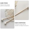 FOMIYES Metal Pearl Chopsticks Hair Sticks Set - 3 Pcs Chinese Hair Pins Clips for Women