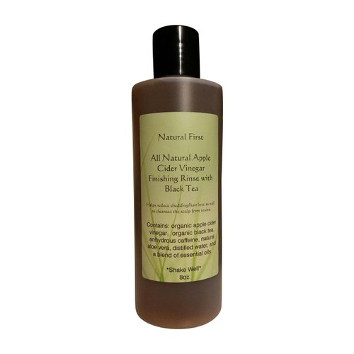 Natural First Organic Apple Cider Vinegar Finishing Rinse w/Black Tea for Shedding/Hair Loss (DHT Blocking) 8oz