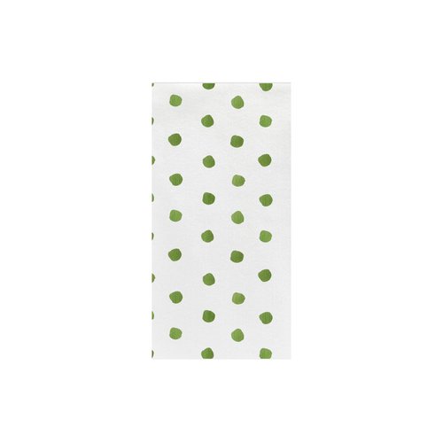 Vietri Papersoft Napkins Dot Green Guest Towels, 50-Pack Spunlace Table/Bathroom Hand Towels