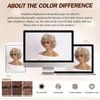 Oseti Short Curly Wigs Light Brown Curly Bob Wigs for Women Pixie Cut Short Hair Wigs Layered Ash Blonde with Bangs Synthetic Hair Wig Short Ombre Blonde Wig for Daily Use