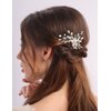 BERYUAN Crystal Rhinestone Pearls Wedding Hair Comb Birdal Rhinestone Pearls Headpiece Silver Gold Rose Gold Crystal Rhinestone Bridal Wedding Comb for Women (silver)