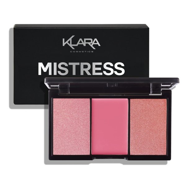 Klara Cosmetics Contour Bronzer Blush Highlight Makeup Long Lasting Full 100% Color Pigment All In One Palette for Women - Mistress