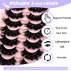 IFSOWDRA Dramatic Lashes Mink Long 20mm/25mm Mink False Strip Lashes Wispy Flase Eyelashes Natural Look D Curl Lashes Strips 3D/5D Volume Full Lashes Pack