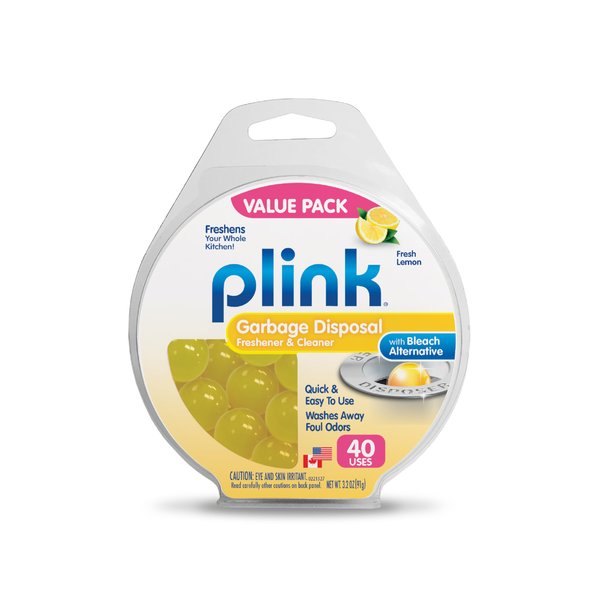 Plink Garbage Disposer Freshener and Cleaner, Sink Disposal Odor Eliminator, Easy-to-Use, Citrus Scents, 40 Capsules