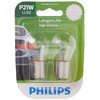 Philips Automotive Lighting P21W LongerLife Miniature Bulb, 2 Pack,White,12498LLB2