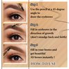 3Pcs Eyebrow Tattoo Pen,Waterproof 4 Point Eyebrow Makeup Pencil,Microblading Eye Brow Pencils for Women,Lasting Smudge-proof Highly Pigmented Brow Pen with 24Pcs Eyebrow Stencils(Light)