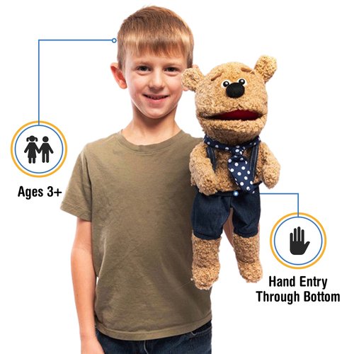 14" Silly Bear, Animal Hand Puppet with Moving Mouth by Silly Puppets